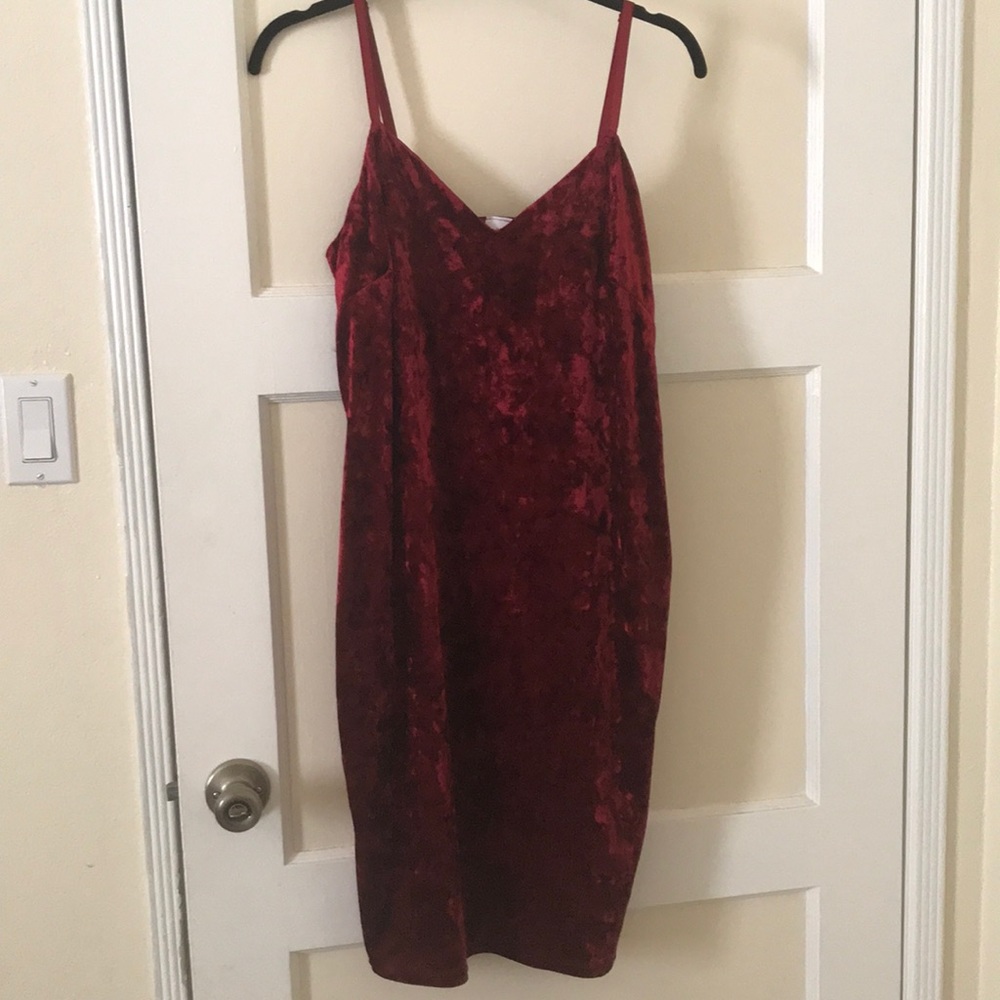 Red velvet dress